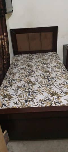 wooden bed 2 single bed with mattress