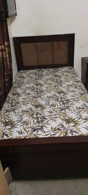 wooden bed 2 single bed with mattress 0