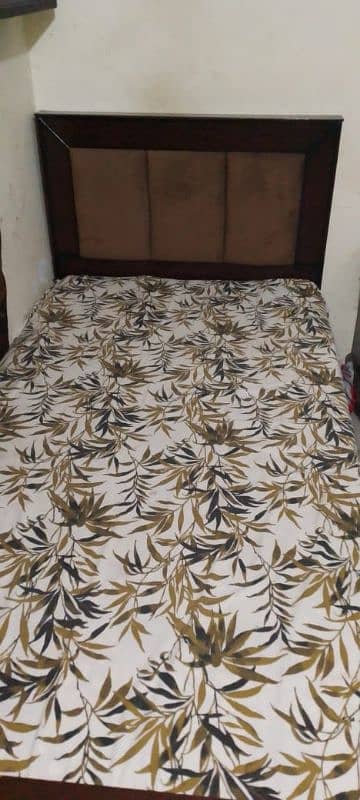 wooden bed 2 single bed with mattress 2