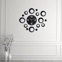 3d circles wooden wall clock