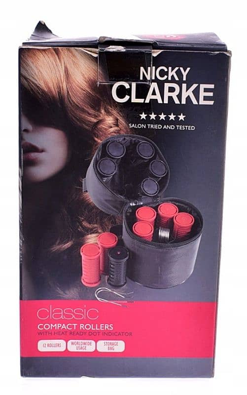 NICKY CLARKE compact heated Hair 12 Rollers Curlers 2