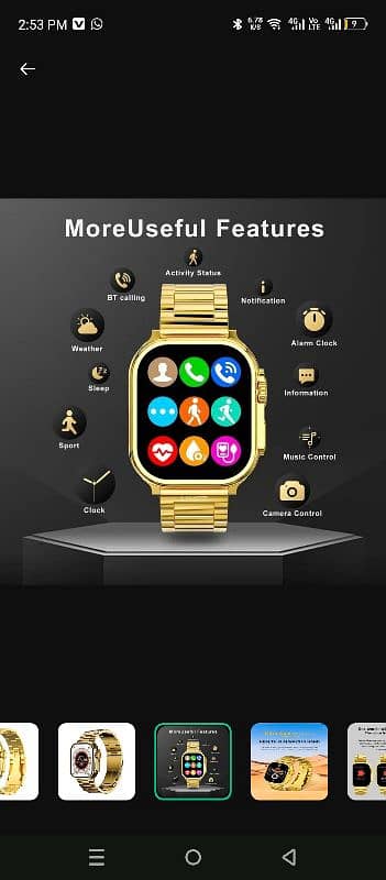 new smart watches with golden steel strips 1