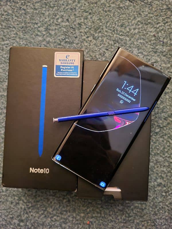 Samsung Note 10 Official Pta Approved Dual Sim 8/256 with Box 0