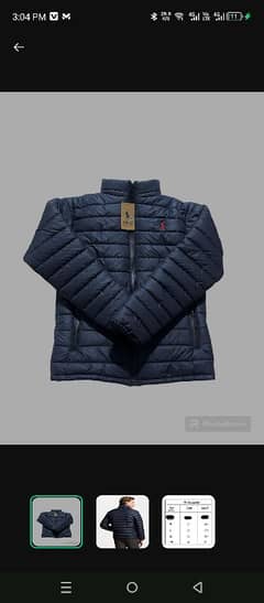 Men's embroidered Blue puffer jacket - 1 pc for ultimate warmth