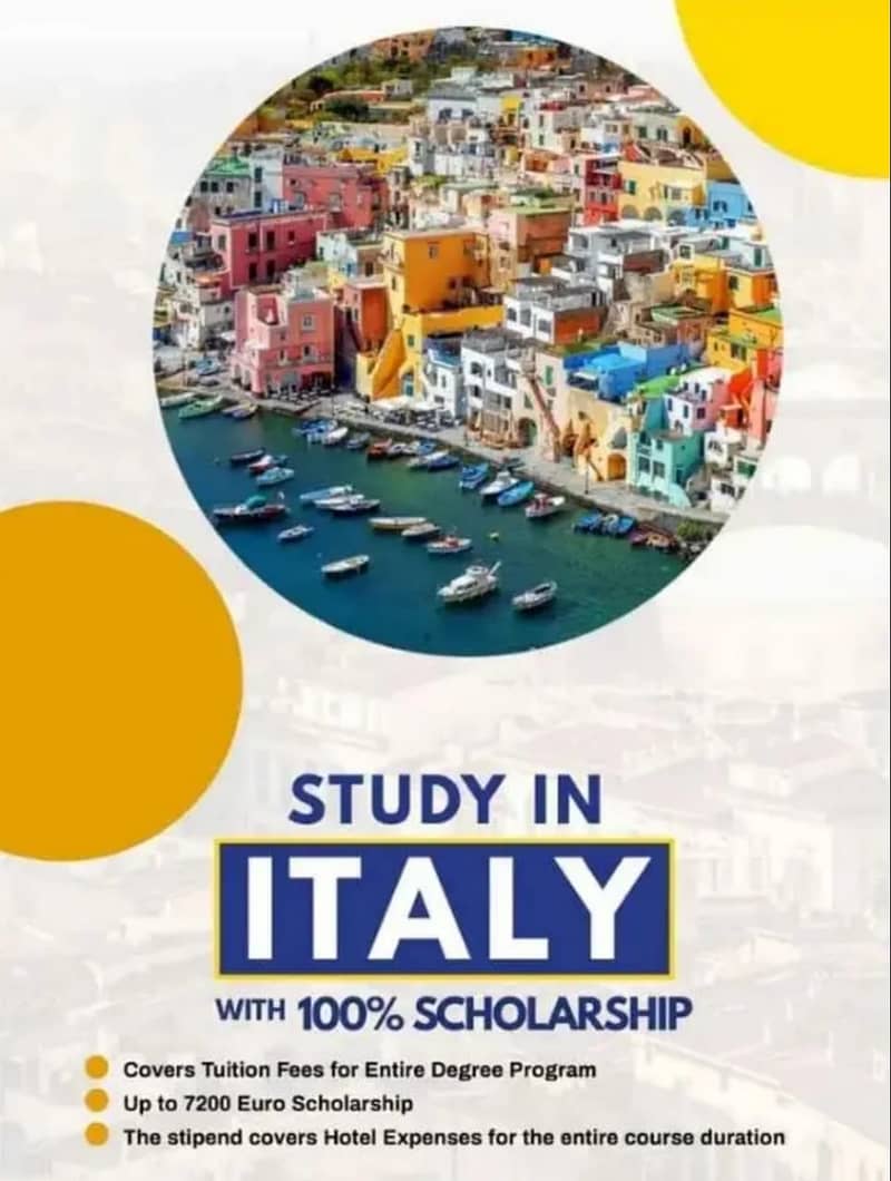 Study in Italy On 100% scholarship in very low budget 3