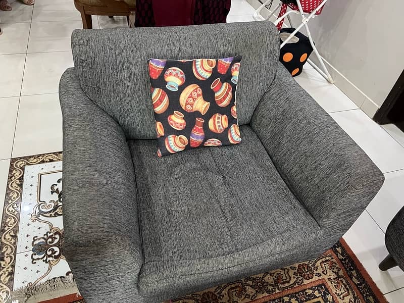 5 Seater Sofa Set Grey 3