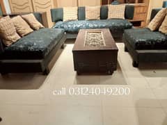 slightly used sofa set with table call 03124049200