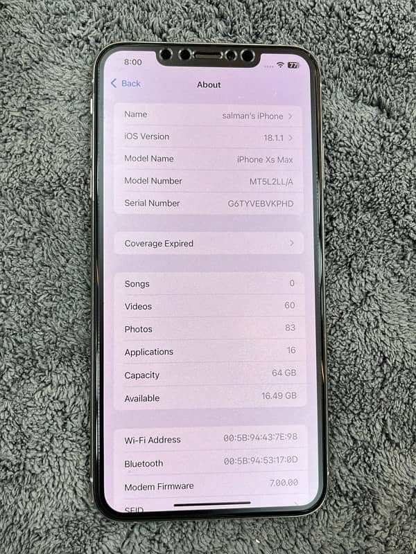 iphone Xsmax 64gb jv nonpta exchange possible 8