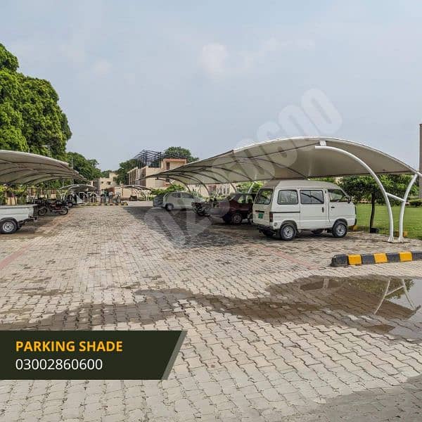 Fiber shed, tensile shed, fiber shade, parking shade 4