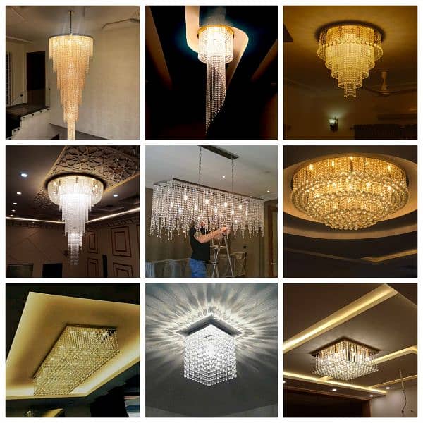 Crystal chandeliers k9 jhumar fanoos hanging lights 1