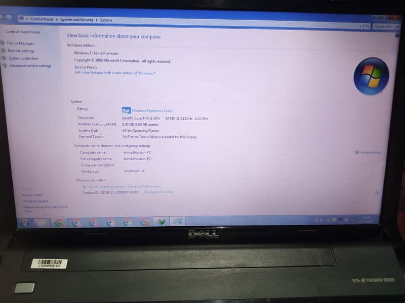 Dell Laptap core i3 2nd Generation 1