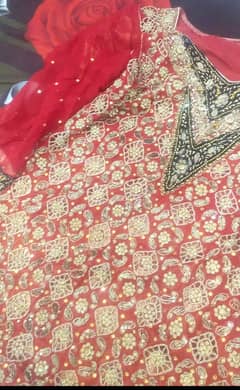 Red lengha with chole and dupta just 5 hours used