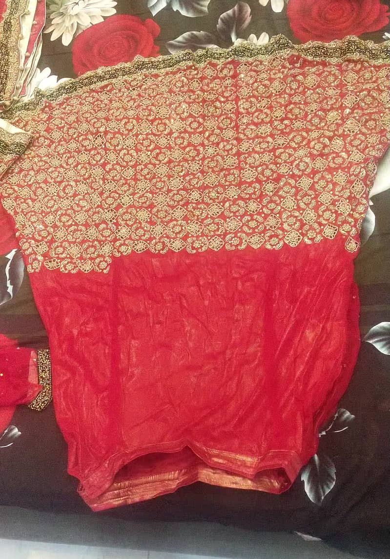 Red lengha with chole and dupta just 5 hours used 1