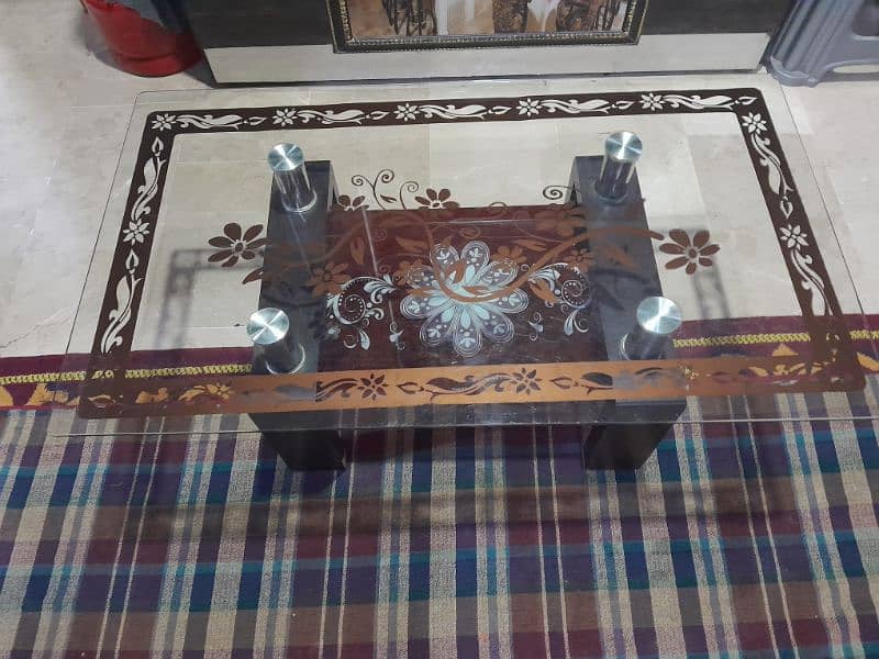 Glass Table and Wood Dressing 0