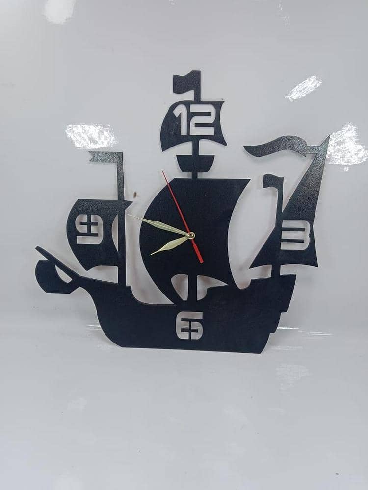 1 Pc Boat Shaped Wall Clock 0