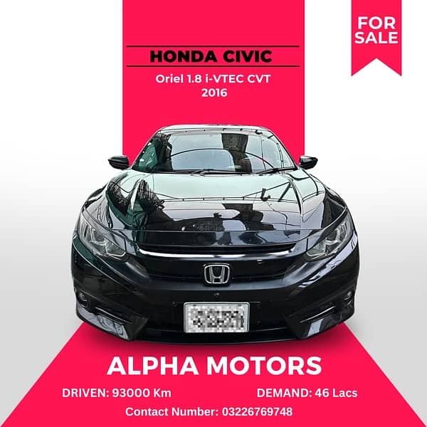 Honda Civic Oriel 2016 0