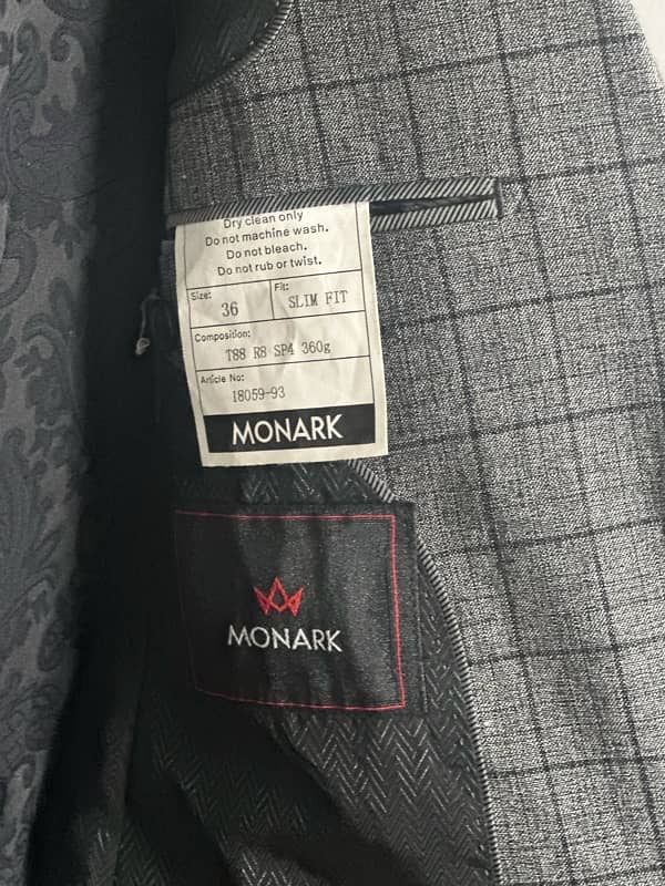 Monark 2-Piece Men’s Suit | Pant Coat (Size 36) 1