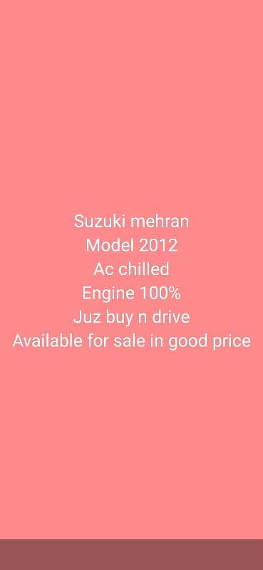 suzuki mehran 2012 0