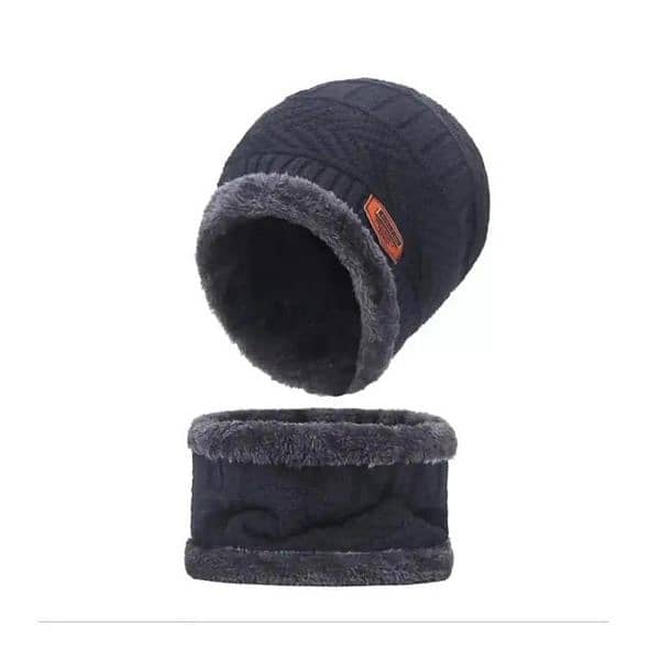 Beanie Wool Cap With Neck Warmer 2