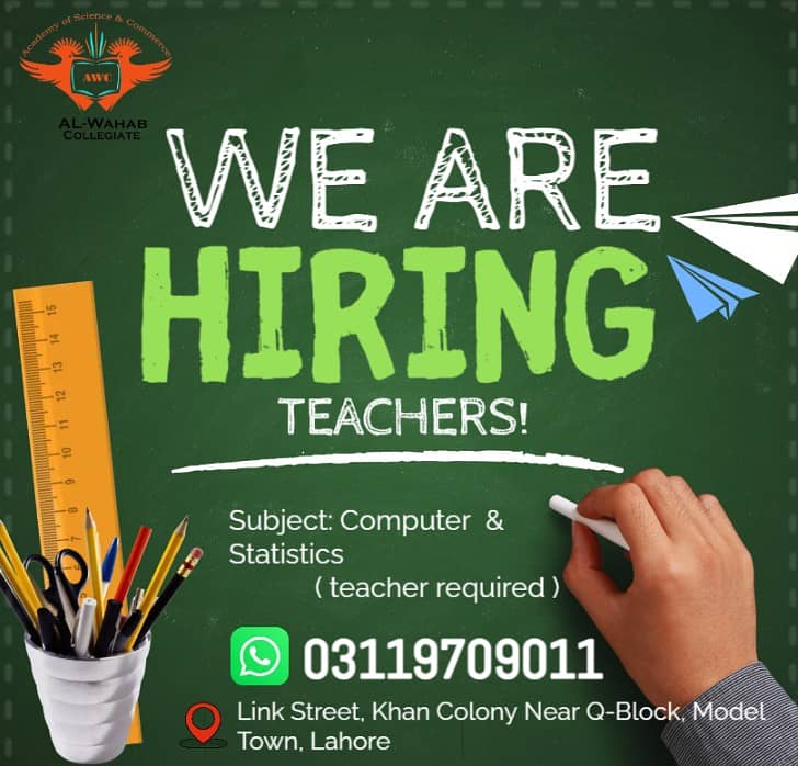 Required Computer & Stat Teacher for evening Classes 1