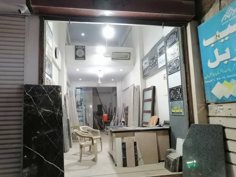 Full Furnished Office Size 18/40 With Extra Land Attached Bath Attached Kitchen Furniture/Ups//Generator/Ptcl/Cctv Cameras/ Best Option, 200 Feet Main Road Facing Power House Chowrangi North Khi Sector 11A 1