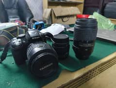 Nikon D5300 with three lens.