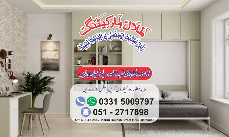 1 Bed Room for Bachelors Near to NUST Gate 7 ~ Sector H-13 3