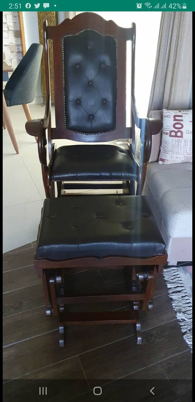 Rocking Chair with foot rest 3