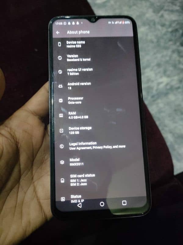 Realme c35  Ram 4+4 Rom 128 condition 10/09 1