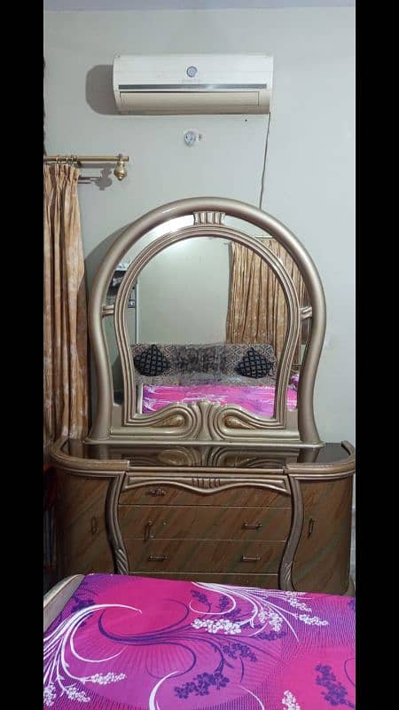 BED SET(dressing table+side table+cupboard)also comes with it if wante 1