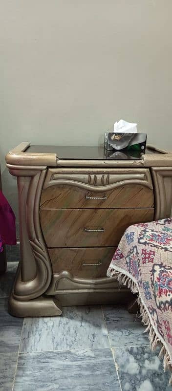 BED SET(dressing table+side table+cupboard)also comes with it if wante 2