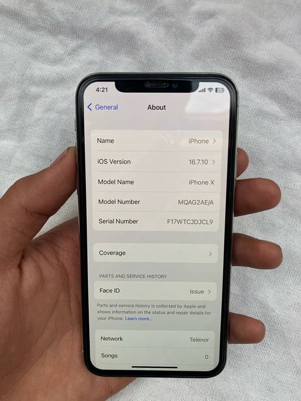 pta approved Iphone X 256 gb 6