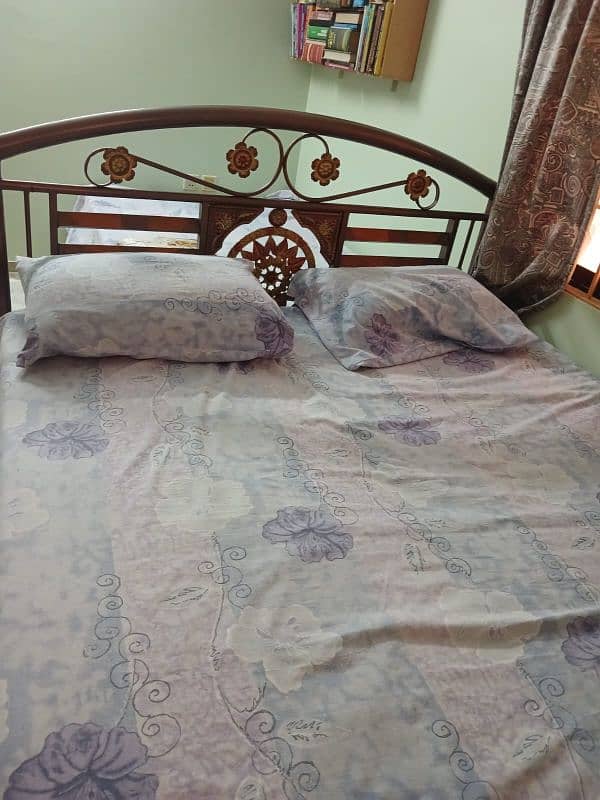 king size iron bed with new mattress 2