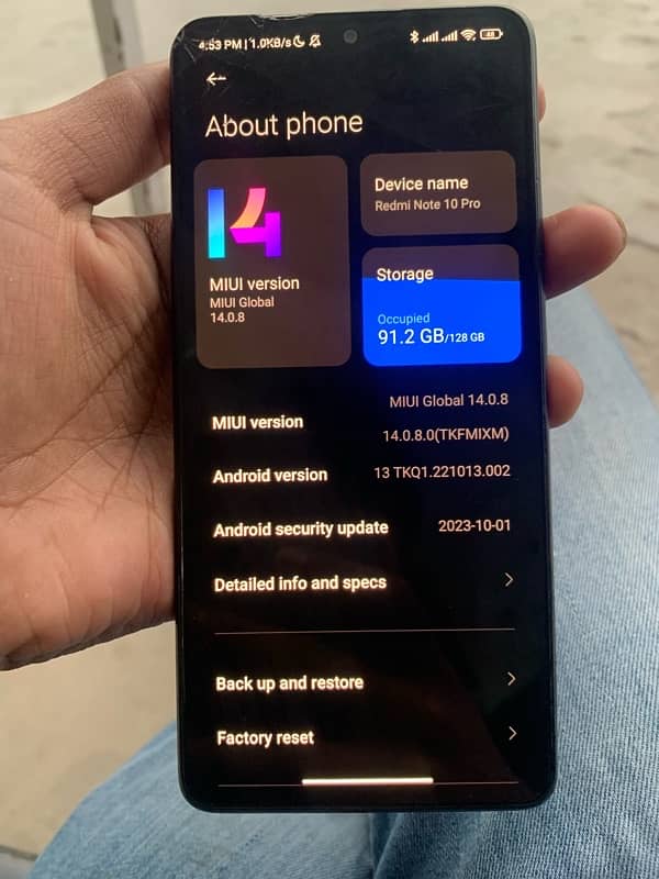 Redmi note 10 pro 8/128 gb storage exchange possible 5