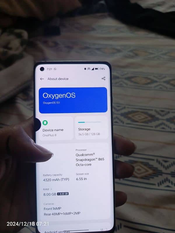 OnePlus 8 Single Sim PTA Approved 8+8+128 Exchange Possible 2