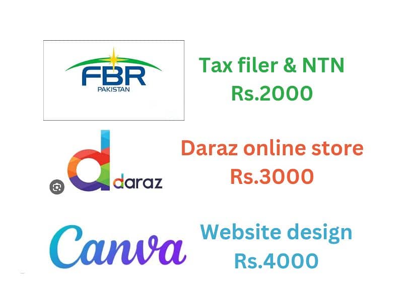 Income tax return filing, Daraz online store, Website development 0