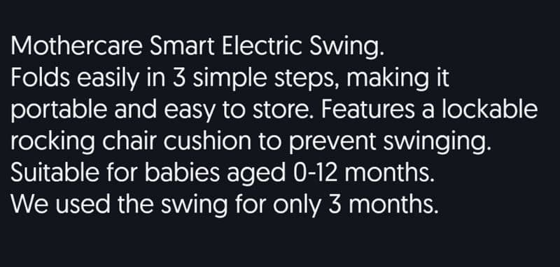 mother care electric swing 5