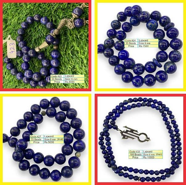 Natural Gemstone Tasbeeh - 33 and 100 Beads Tasbih 3