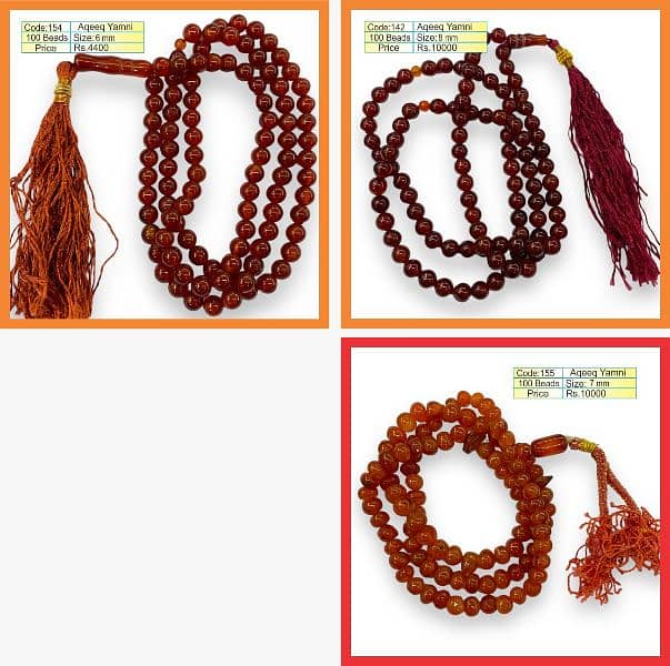 Natural Gemstone Tasbeeh - 33 and 100 Beads Tasbih 17