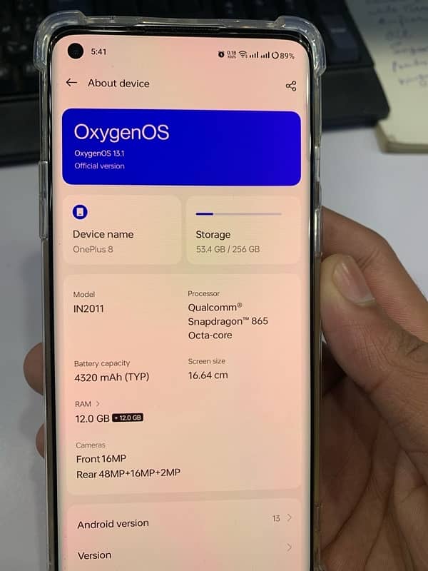 One Plus 8 (PTA Approved) Storage 12+12/256 Condition 10/10 3