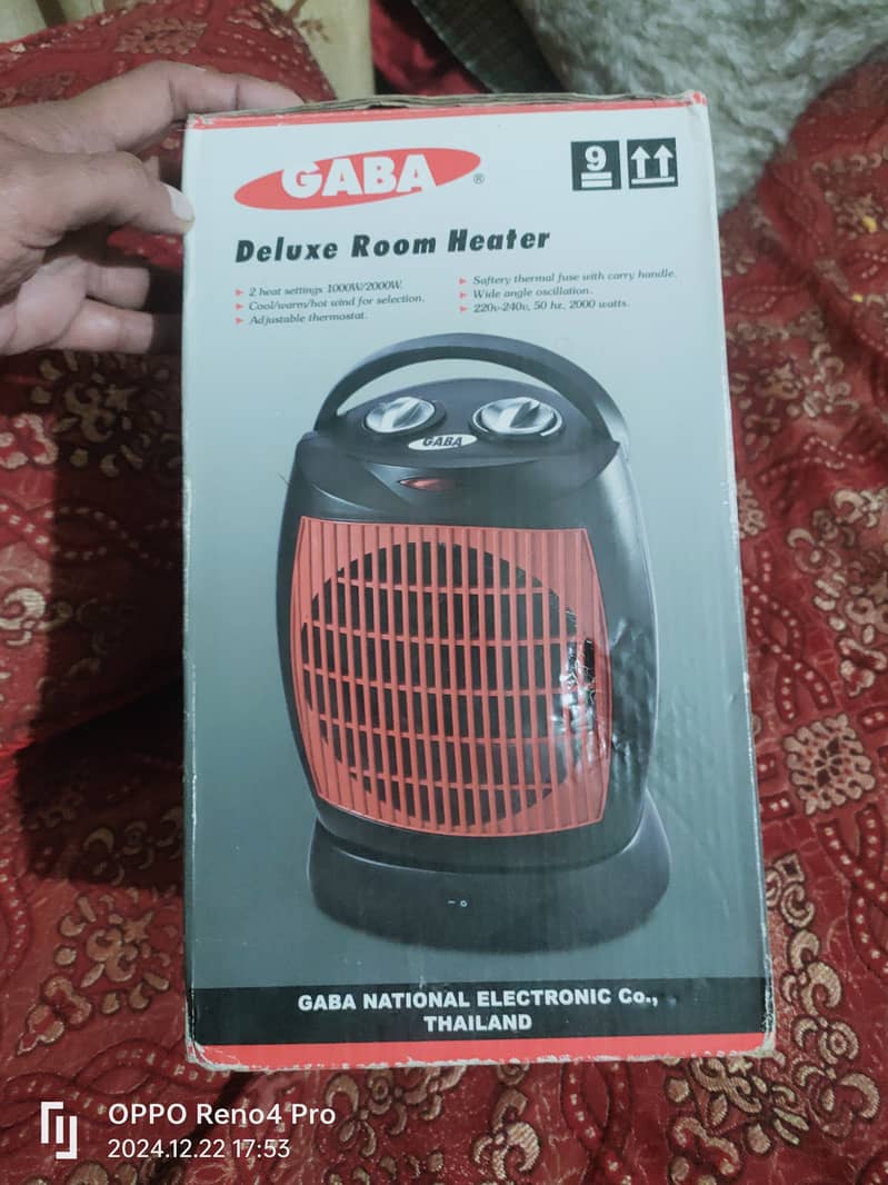 GABA Electirc Fan Heater Made In Thailand 1000/2000 Watt 4