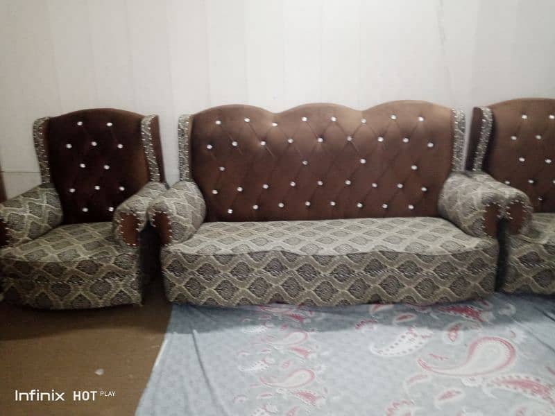 5 seater high back velvet poshished sofa set 10