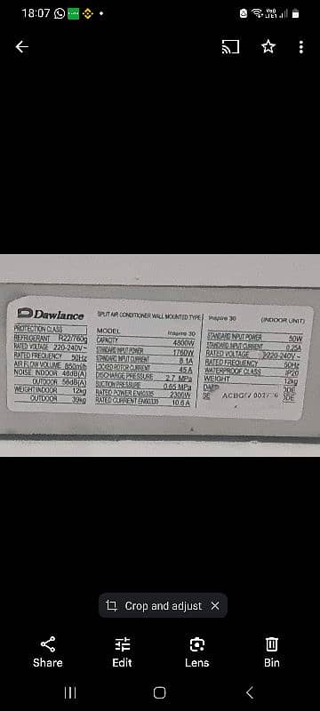 1.5 ton dawlance ac for sale 0