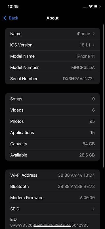 i phone 11 Jv,,,LLA Model,,,90% battery health 6