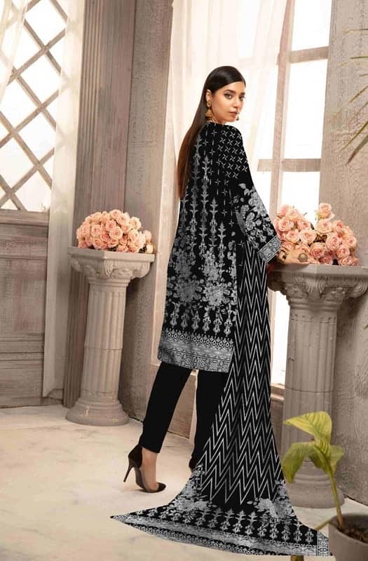 unstitched lawn printed suit 0