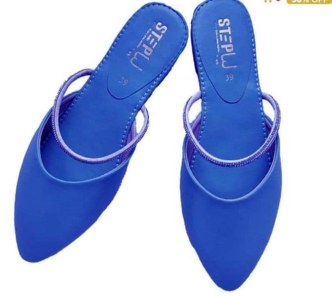 Stylish Women's Synthetic Leather Casual Pumps in Blue 1