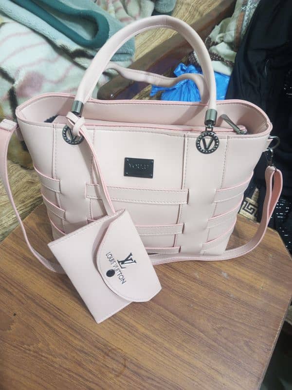 Peach color hand bags for girl brand new 0