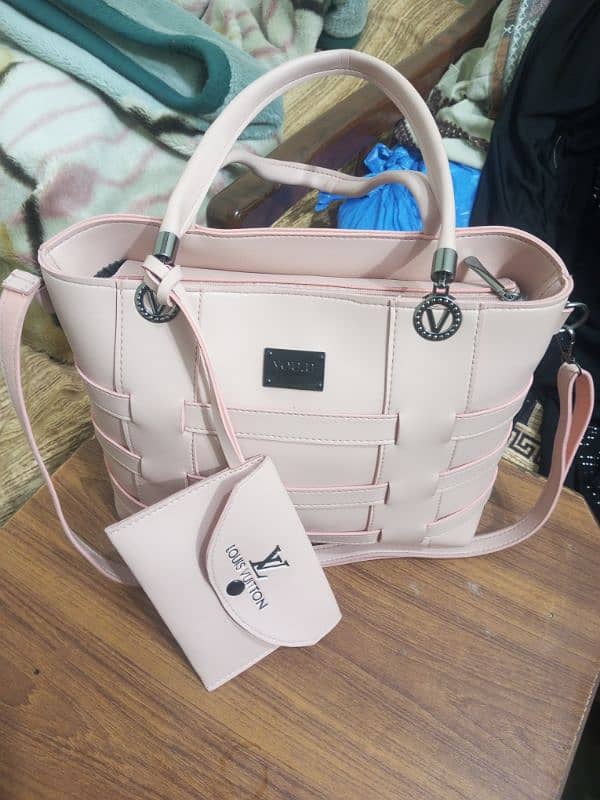 Peach color hand bags for girl brand new 1