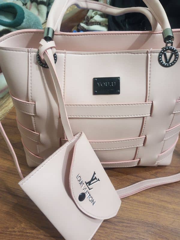 Peach color hand bags for girl brand new 3