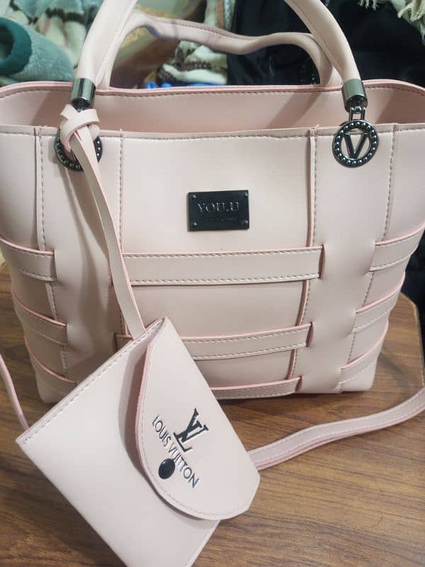 Peach color hand bags for girl brand new 4